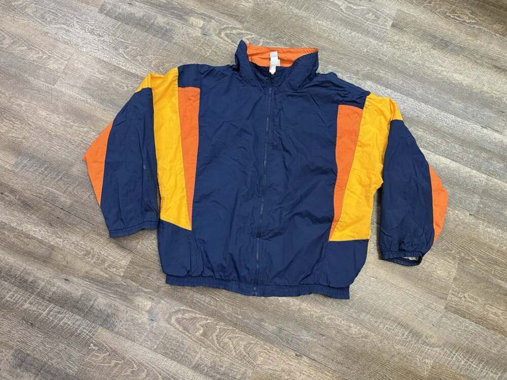 Vintage Pro Spirit Colorblock Windbreaker Jacket XL Full Zip 90s 80s blue/Orange